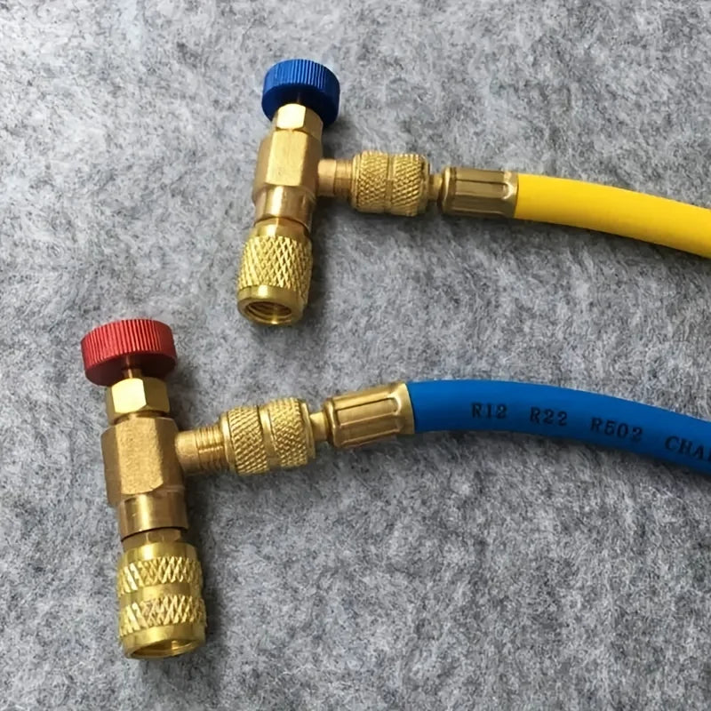 Liquid Safety Valve R410A R22 Air Conditioning Refrigerant 1/4 "Safety Adapter for SAE 1/4" Male Famale Safety Adapter