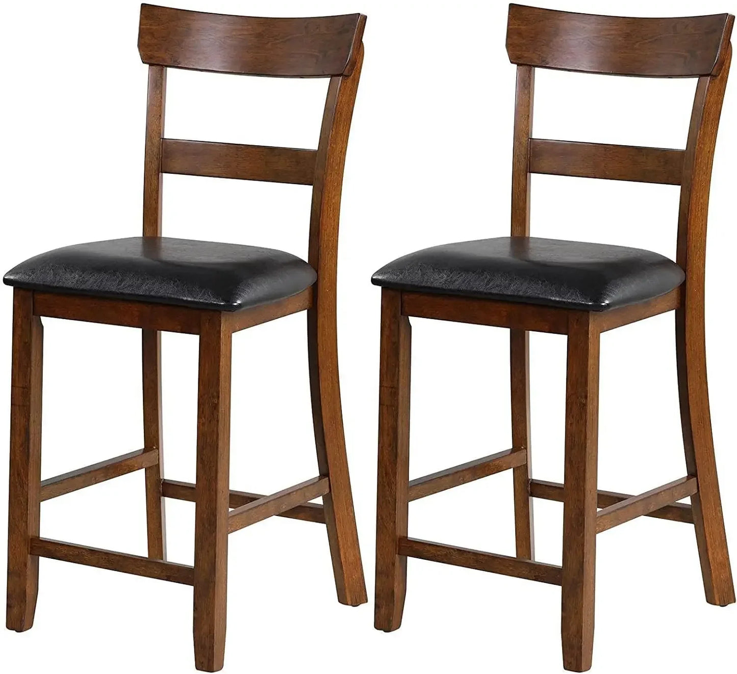 Counter Height Bar Stools Set of 2 Bar Stools Counter Stools with Back, Rubberwood Legs & Grey Fabric Cushion Customized
