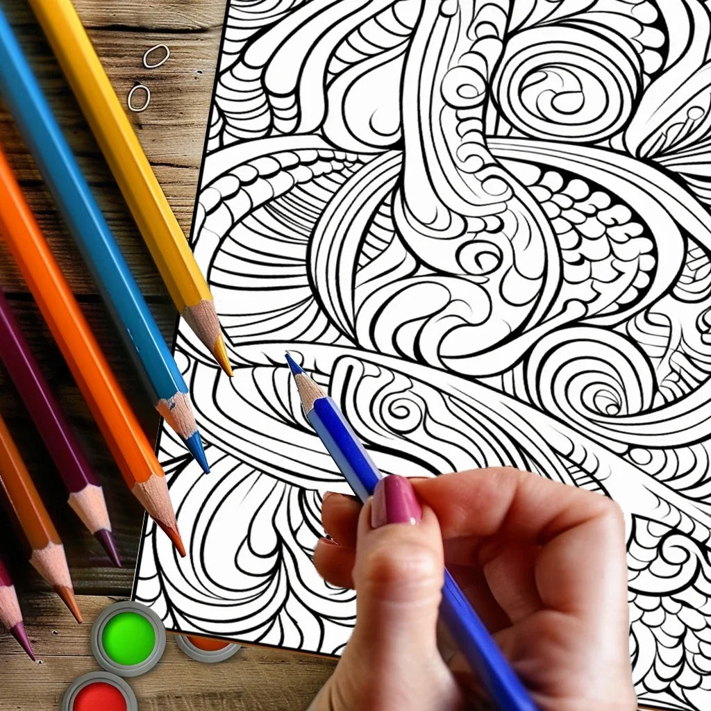Mindfulness Pattern Coloring Book for Adults, Stress Relief Drawing Pages, Birthday Gift & Back to School Art Supplies