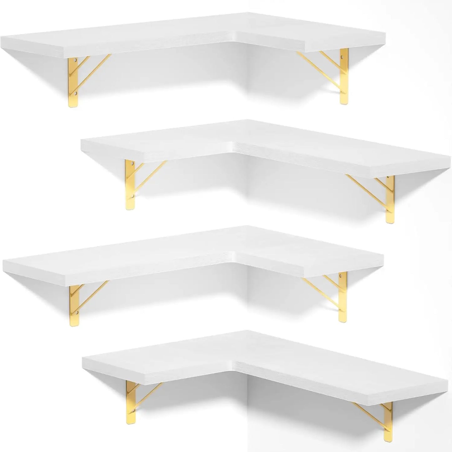 Corner Shelf Wall Mounted Floating Wall Shelves for Storage Rustic Wood Hanging Shelves for Display Bathroom