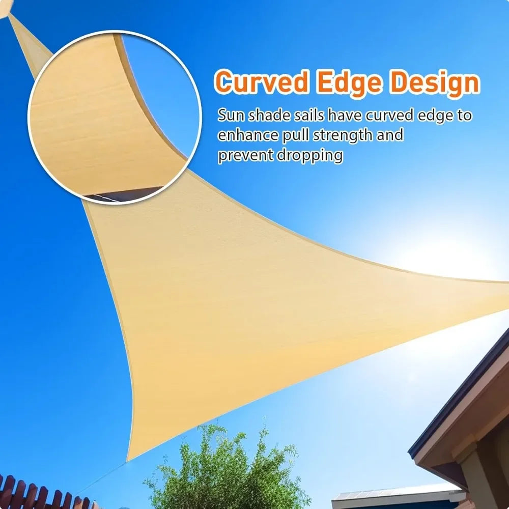 Triangle Sun Shade Sail Canopy UV Block Sunshade Sails Sunscreen for Outdoor Patio Garden Backyard Awning Sunsail with Free Rope