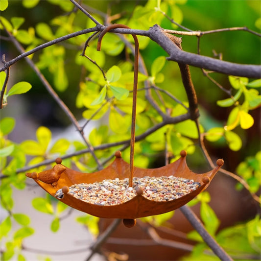 Unique Hanging Bird Feeder with Colorful Umbrella Design for Outdoor Garden Decoration and Feeding Birds in Yard