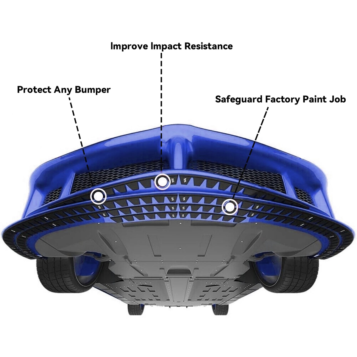 8Pcs SPORT Universal Car Front Bumper Guard Chassis Anti-Scratch Anti-Skid Kit Scrape Protector Skid Plate DIY with Pre-Attach