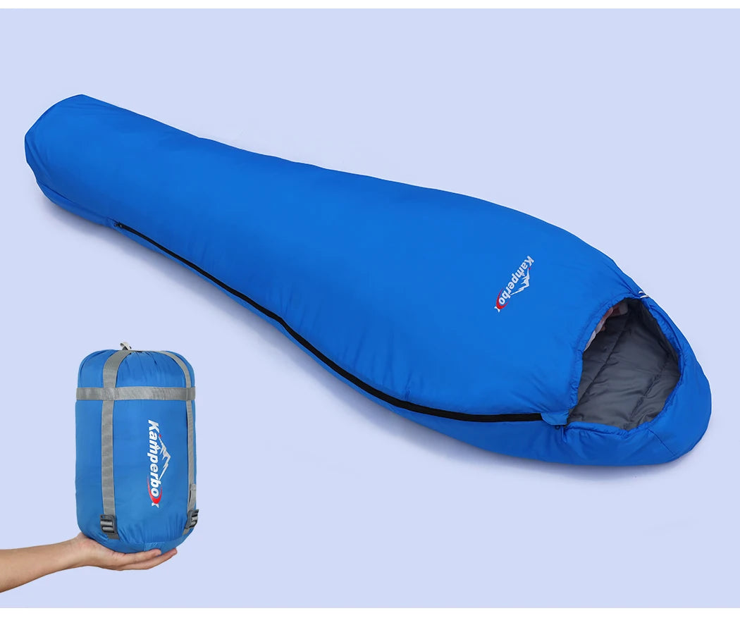 Kamperbox SY011 Sleeping Bag 40D Ripstop Nylon Shell Synthetic Fiber Fill Lightweight Portable Camping Sleeping Bag for Adults
