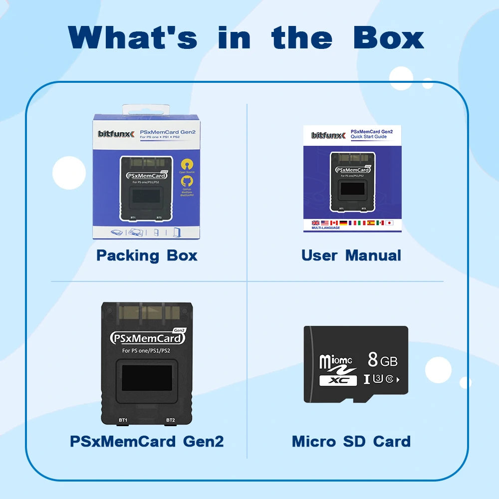 Bitfunx PSxMemCard Gen2 MemoryCard Adapter For PS1 PS2
