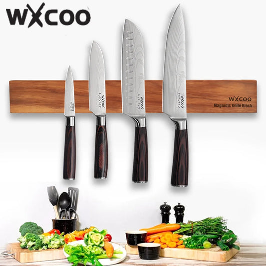 Magnetic Knife Holder Wall Mount Wood Strip For Utensils