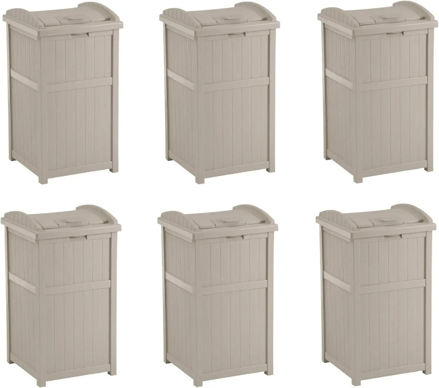 Suncast 30 Gallon Outdoor Trash Hideaway Resin Refuse Container Lid Cyberspace Concealed Waste Storage Patio Backyard Garden