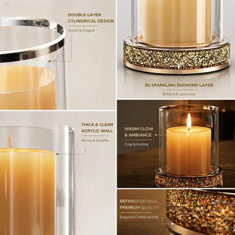 Contemporary Sparkling Hurricane Candle Holder For Weddings