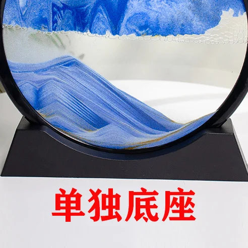 7/12inch Moving 3D Sand Art Picture Round Glass Hourglass Deep Sea Sandscape In Motion Display Flowing Sand Frame For home Decor