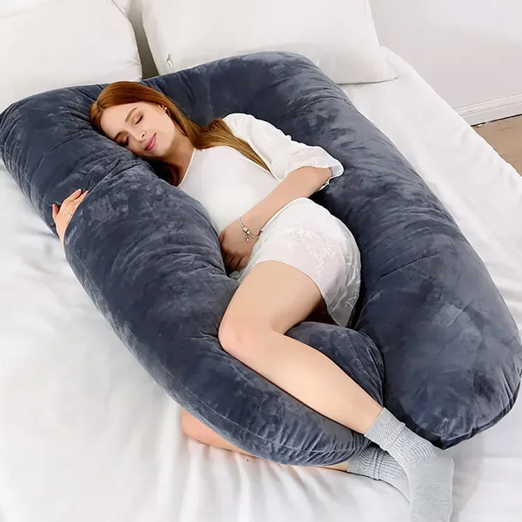 Soft U Shaped Pregnancy Pillow For Side Sleeping Relief