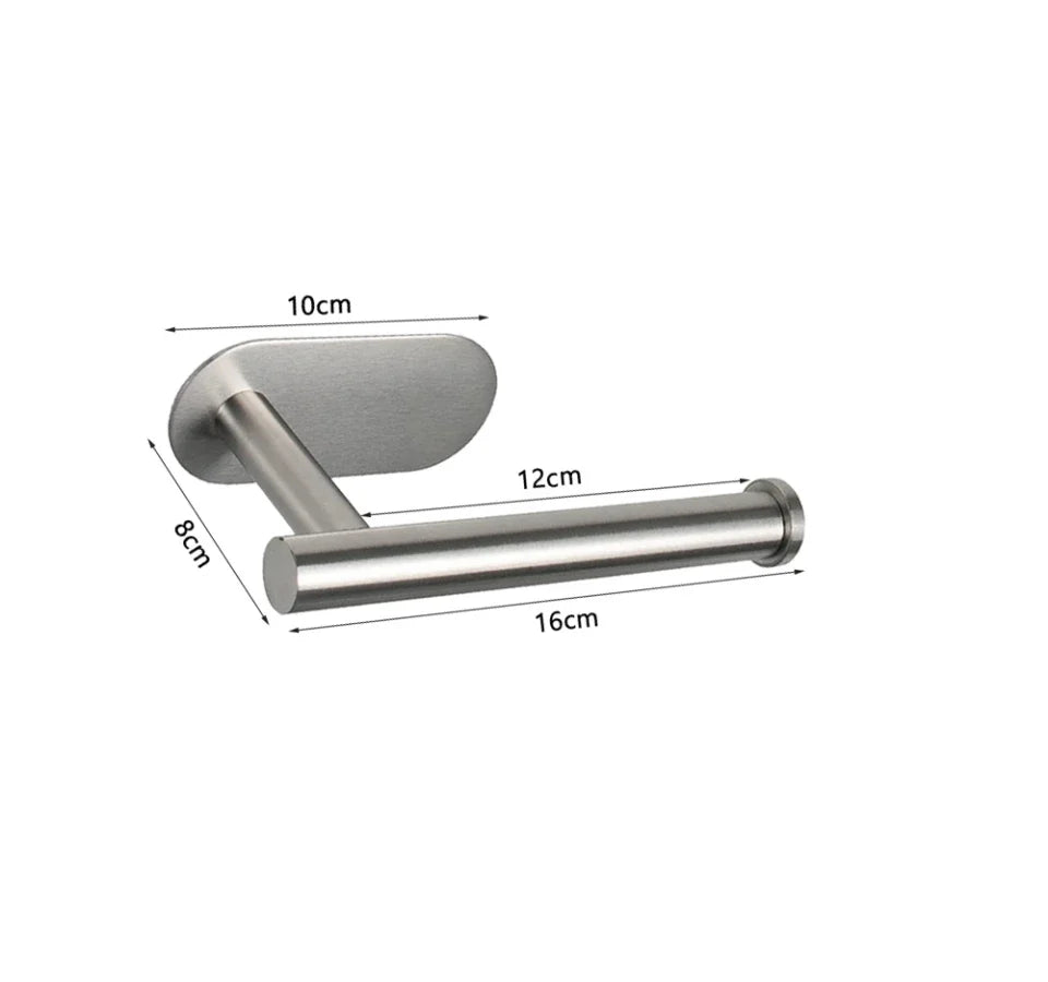 Wall Mounted Rustproof Stainless Steel No Punching Toilet Holder