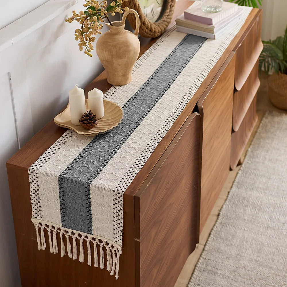 Contemporary Bohemian Rustic Table Runner For Home Decor
