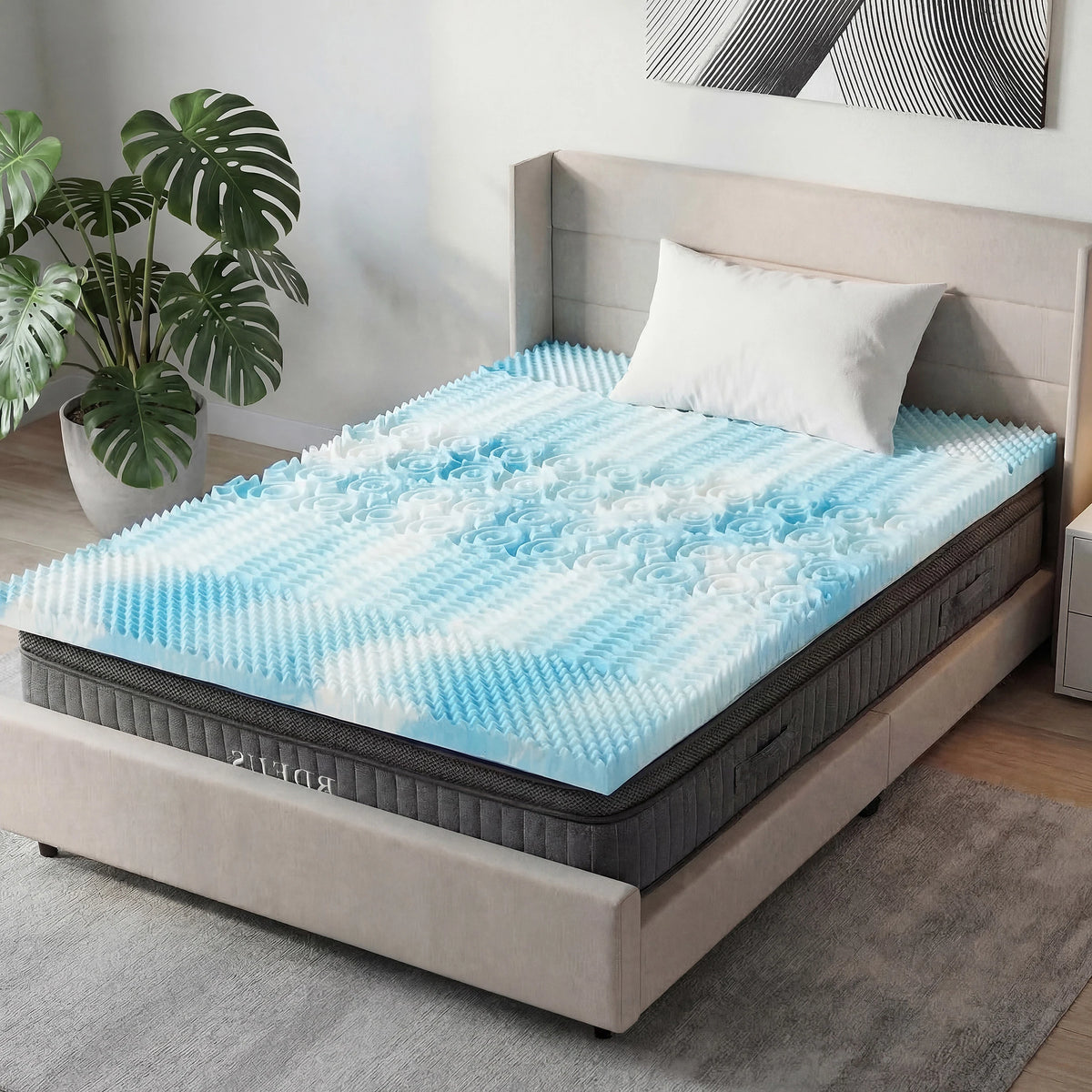 Premium Gel Infused Memory Foam Cooling Mattress Topper