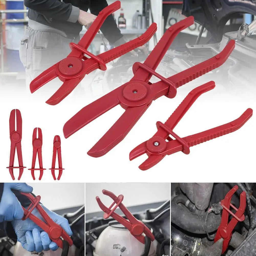 6pcs Hose Clamp Kit Line Pipe Pliers Set Flexible Pinch Off Brake Fuel Oil Water Line Clamp Plier Auto Car Repair Plastic Tools