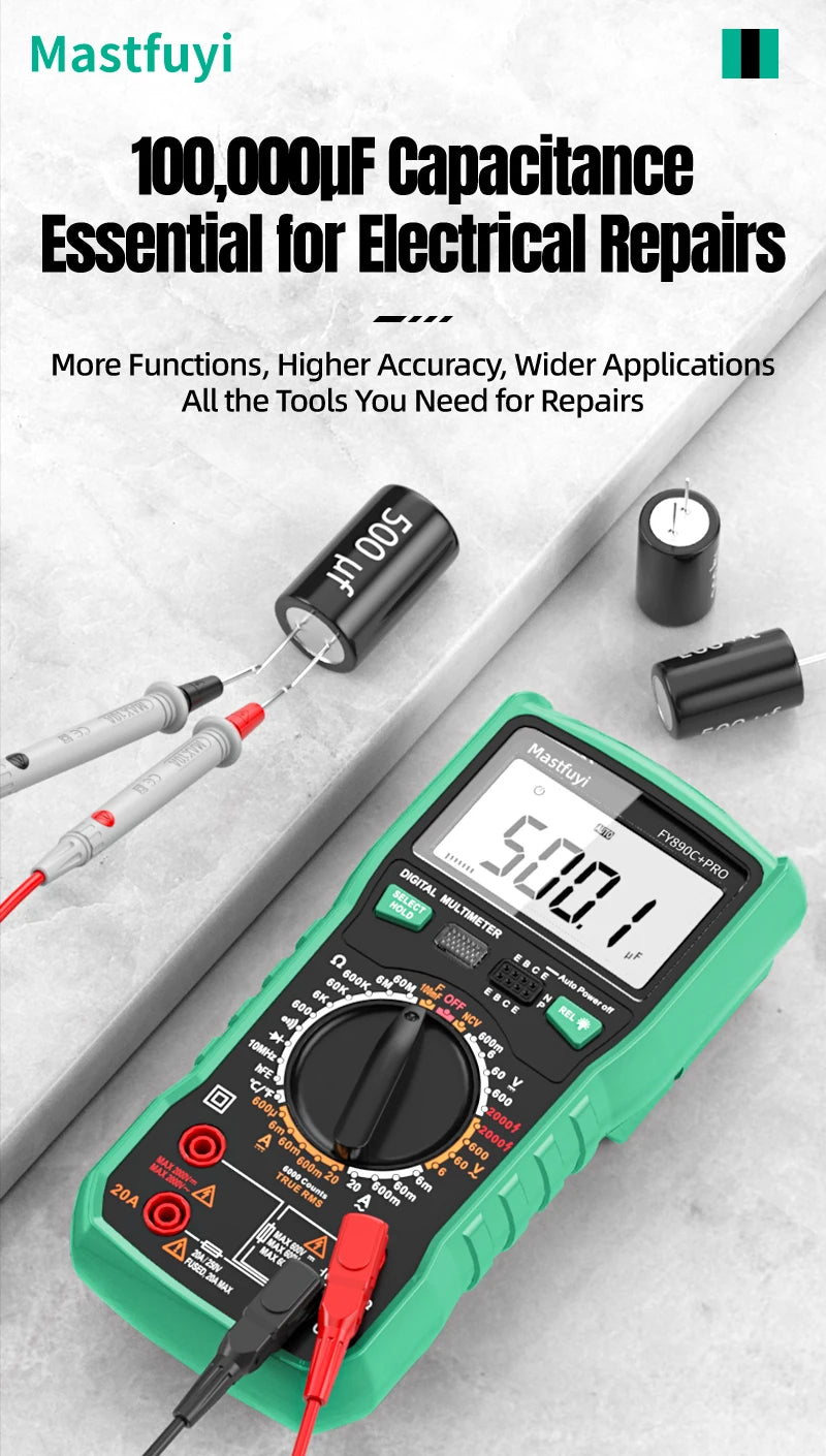 MASTFUYI 2000V 20A Extra-Large Range Digital Multimeter Photovoltaic Multimeter True RMS Multifunctional All-in-One Machine