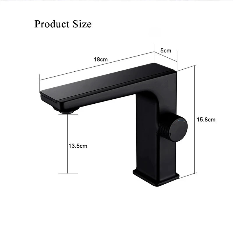Smart LED Brass Deck Mounted Basin Faucet With Display