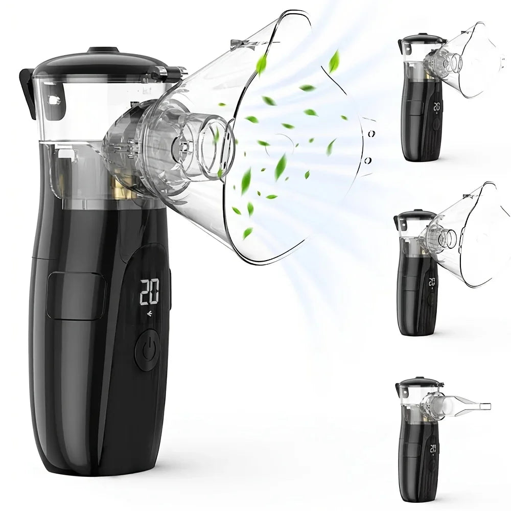 Portable Handheld Nebulizer, Mesh Atomizer Inhaler, Personal Respiratory Device for Home, Travel, School & Business Trip Use