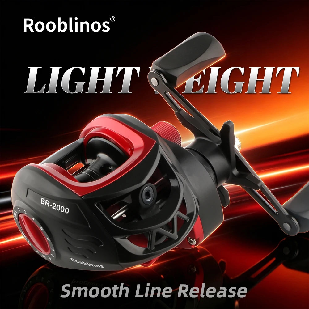 Rooblinos BR 6.3:1 7+1BB Baitcaster Fishing Reel Bait Caster Baitcasting Reel Fishing Tackle