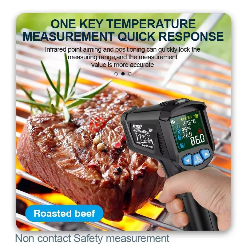 -50 to 400 Degree Mestek Digital Infrared Thermometer Laser Temperature Meter Non-contact Pyrometer Hygrometer IR Thermometer