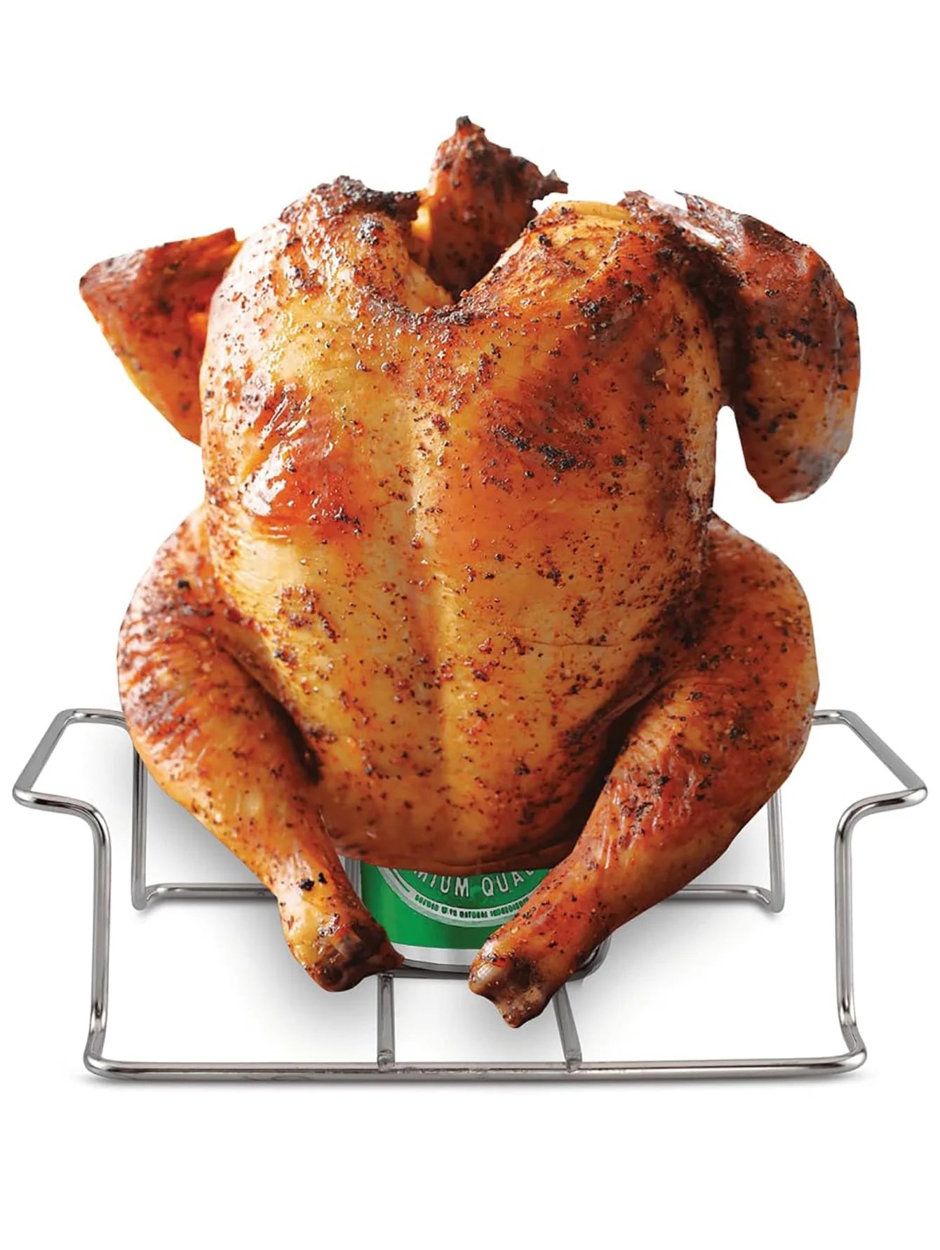 Beer Can Chicken Holder for Grill and Smoker, Premium Grade Stainless Steel Beer Chicken Stand with Handle