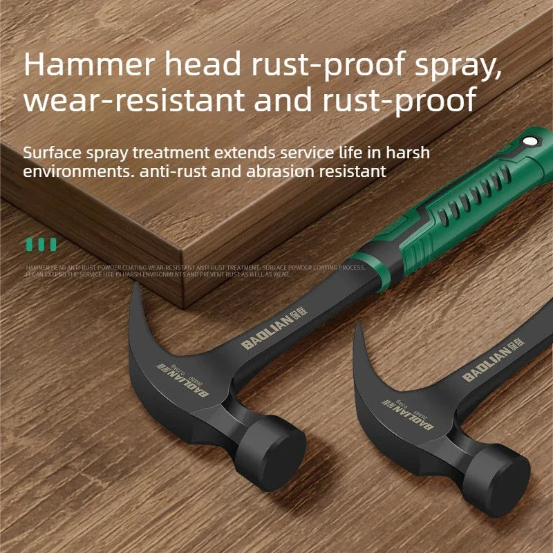Multifunctional Claw Hammer Ramshorn Nail Hammer Engineering Handle Lightweight Portable Carpentry Window Breaking Hand Tools