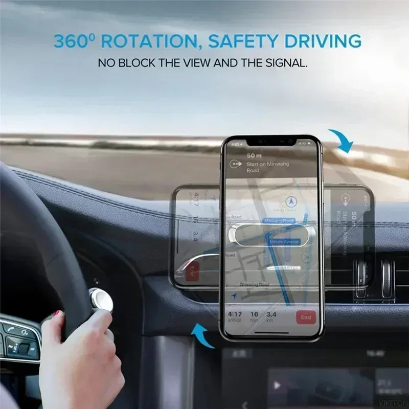 Mini Car Magnetic Phone Holder Stand Portable Universal Bracket Navigation Air Vent Mount for iPhone 16 -12 Samsung S25 Xiaomi