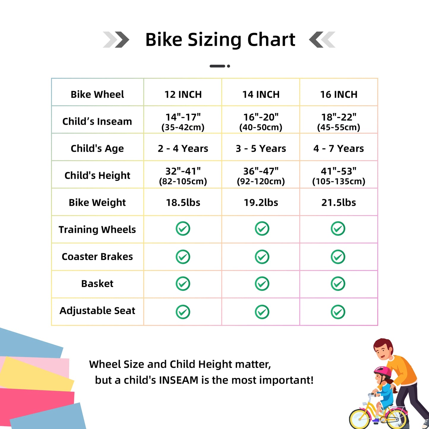 JoyStar Macaroon Kids Bike With Training Wheels And Front Basket