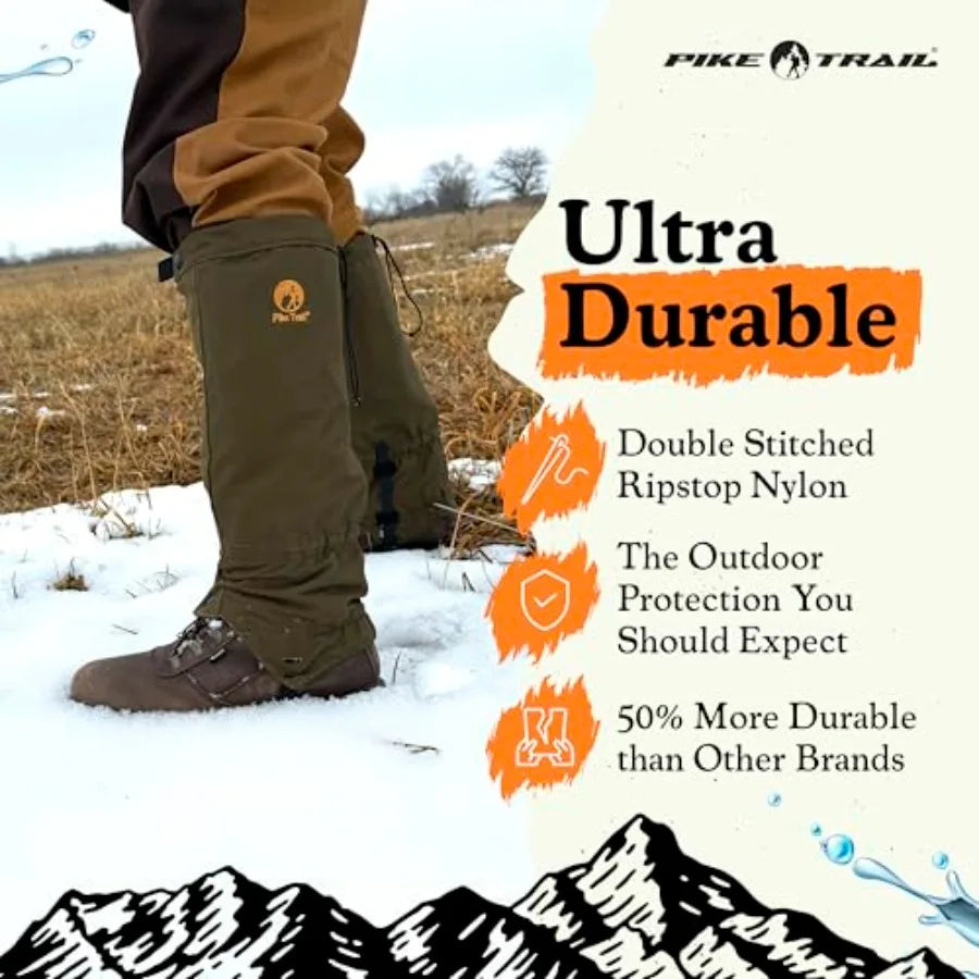Adjustable Leg Gaiters - Lightweight, Waterproof - Leg Guards for Men and Women - Hiking Essentials Ideal for Hunting, Trekking
