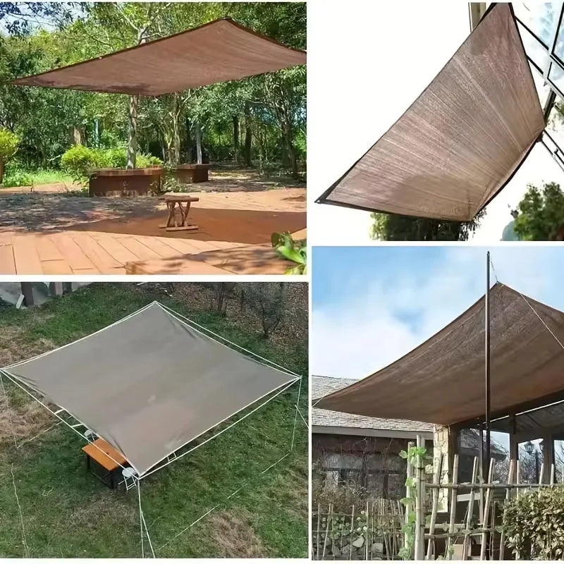 UV Protection Brown Sun Shade Canopy Net Outdoor Sunscreen Shade Shelter for Patio Pool Travel Picnic Camping Available Sizes