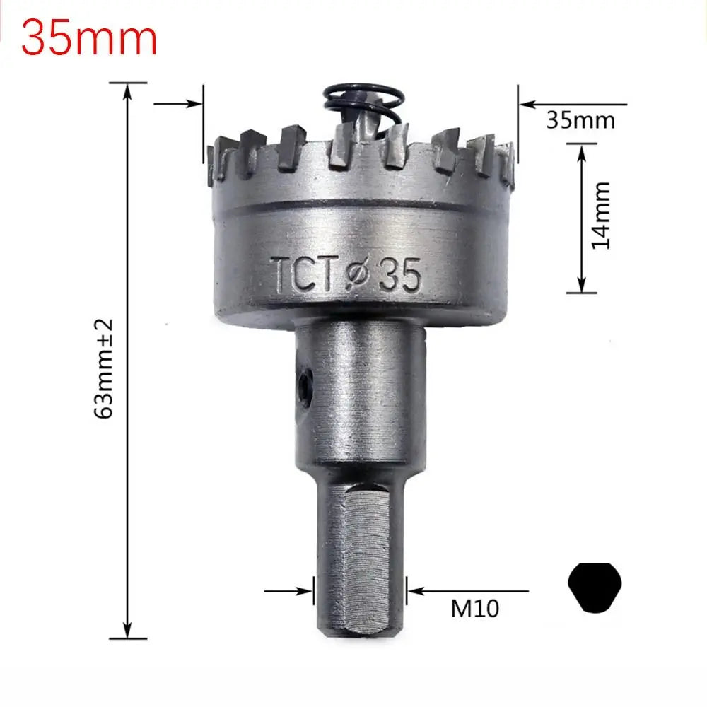 16~35mm TCT Hole Saw High Hardness Silver Hard Alloy Drill Bit Hole Opener Stainless Steel