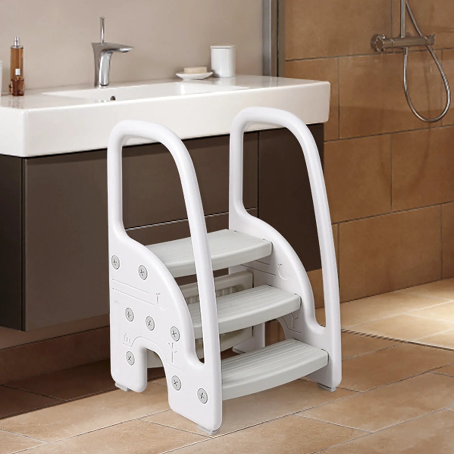Toddler Step Stool With Handles For Bathroom And Kitchen