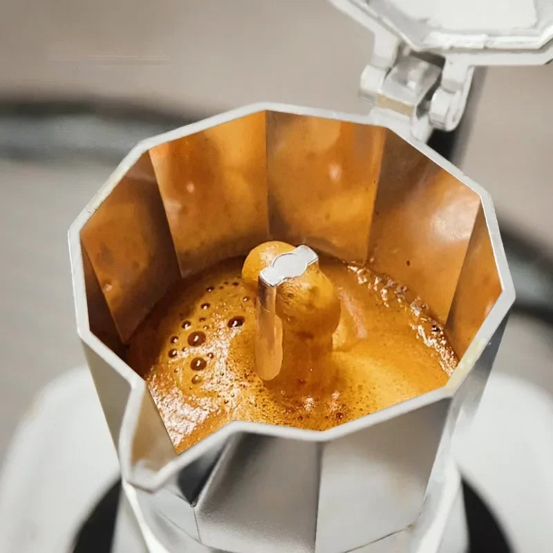 Retro Italian Moka Pot Coffee Maker Stainless Steel Portable