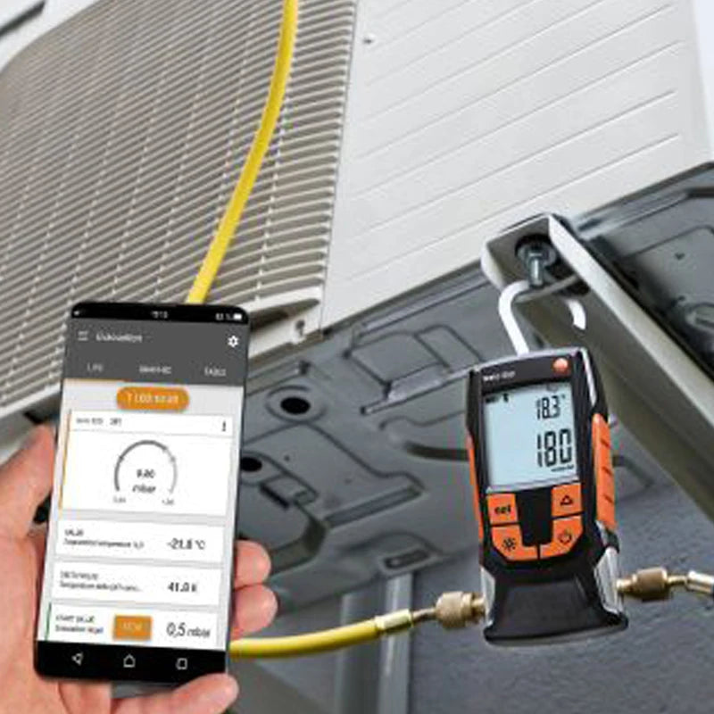 Testo 552 Digital Vacuum Gauge Testo 552i Smartphone App Controlled Wireless Air Conditioning Refrigeration Systems Vacuum Probe