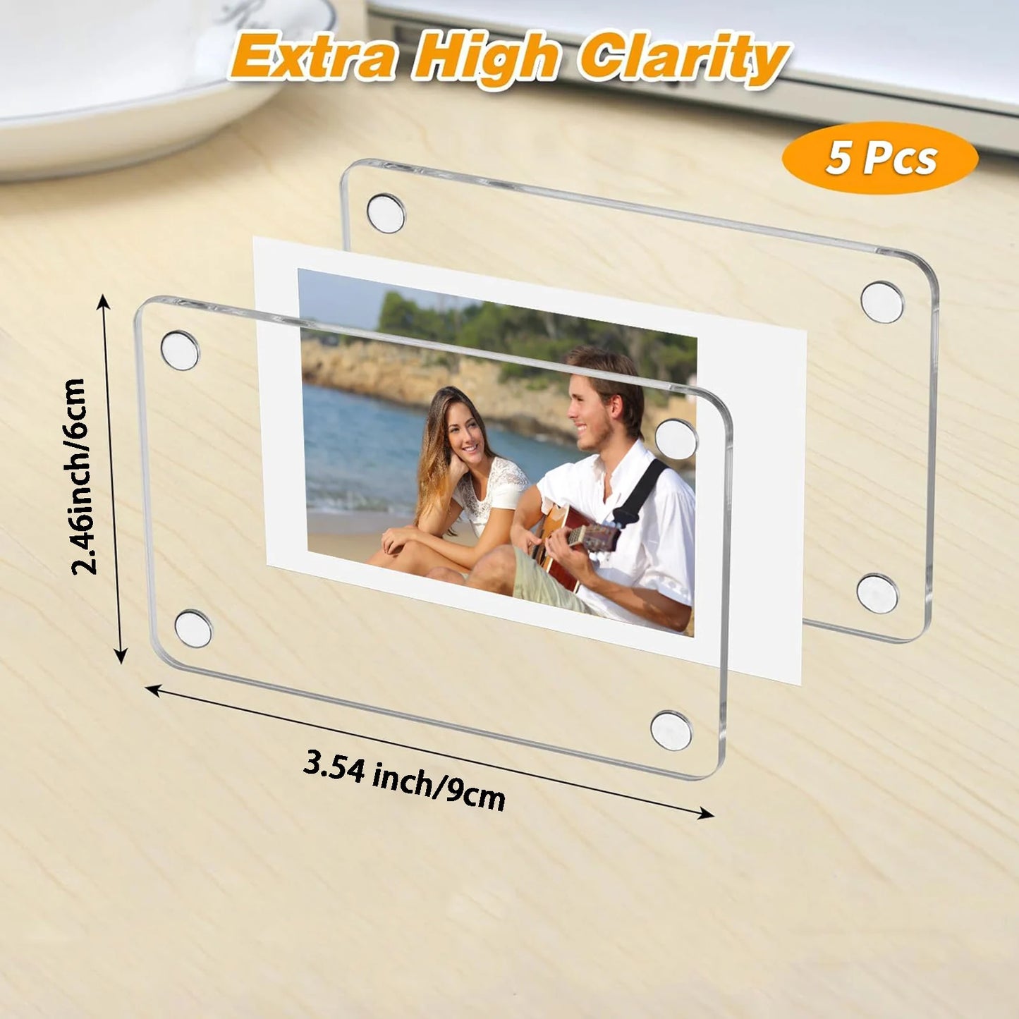 Acrylic Magnetic Instax Frames For Fridge Double Sided Display