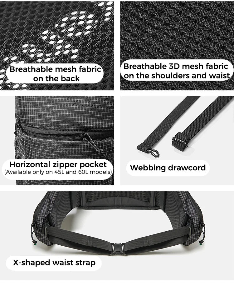 Naturehike Rock 2.0 Hiking Backpack Large Capacity Outdoor Backpack for Leisure Sports and Travel Climbing Camping Backpack