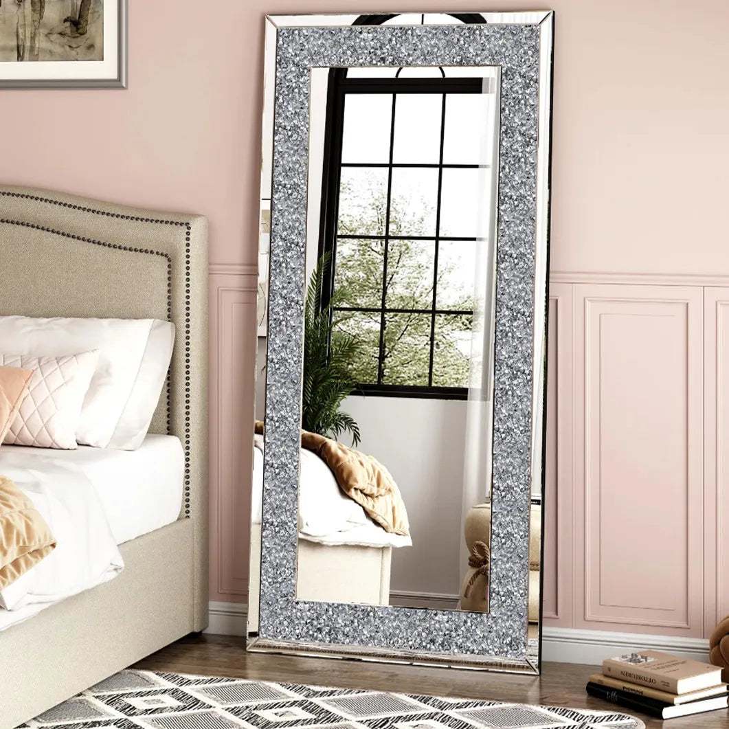 XXXL Large Charming Diamond Decorative Wall Mirror Crushed Crystal