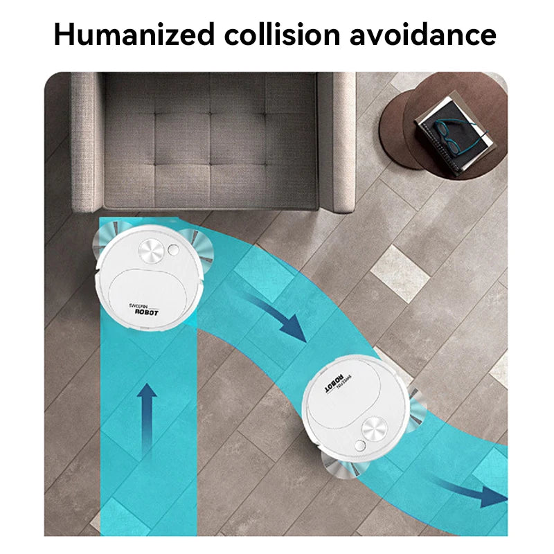 Automatic Electric Floor Vacuum Cleaner 3-in-1 1500Pa Sweeping Mop USB Rechargeable Wireless for Home And Office Use