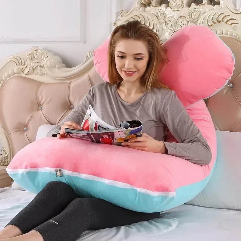 Soft U Shaped Pregnancy Pillow For Side Sleeping Relief