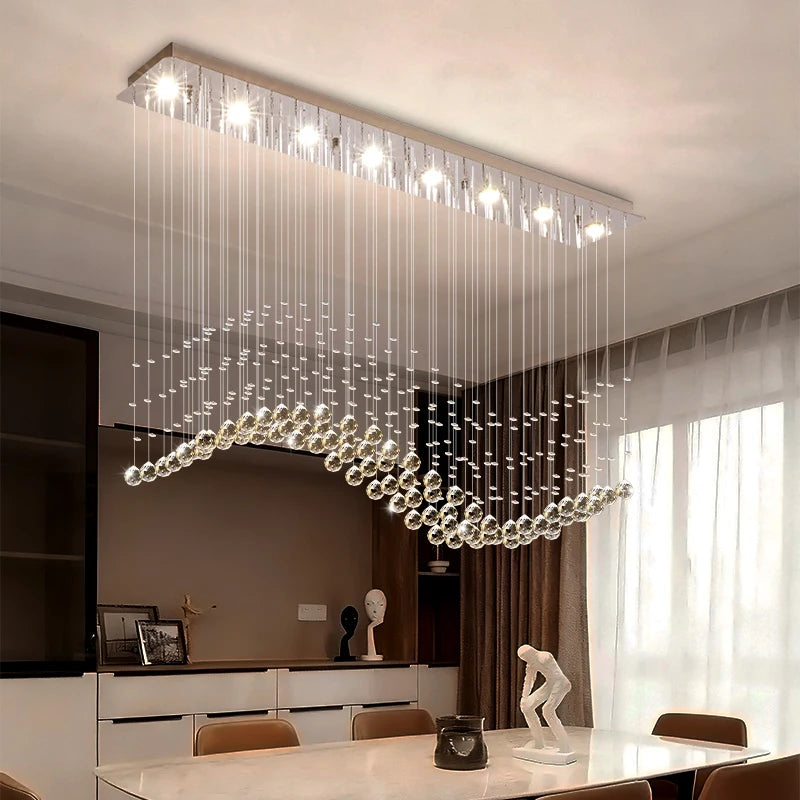 Modern Crystal Pendant Lights For Living Room And Kitchen
