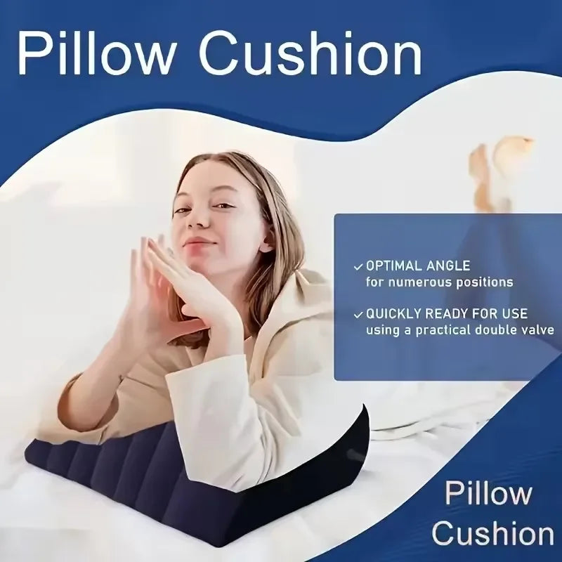 Inflatable Wedge Pillow for Travel Lumbar and Yoga Support