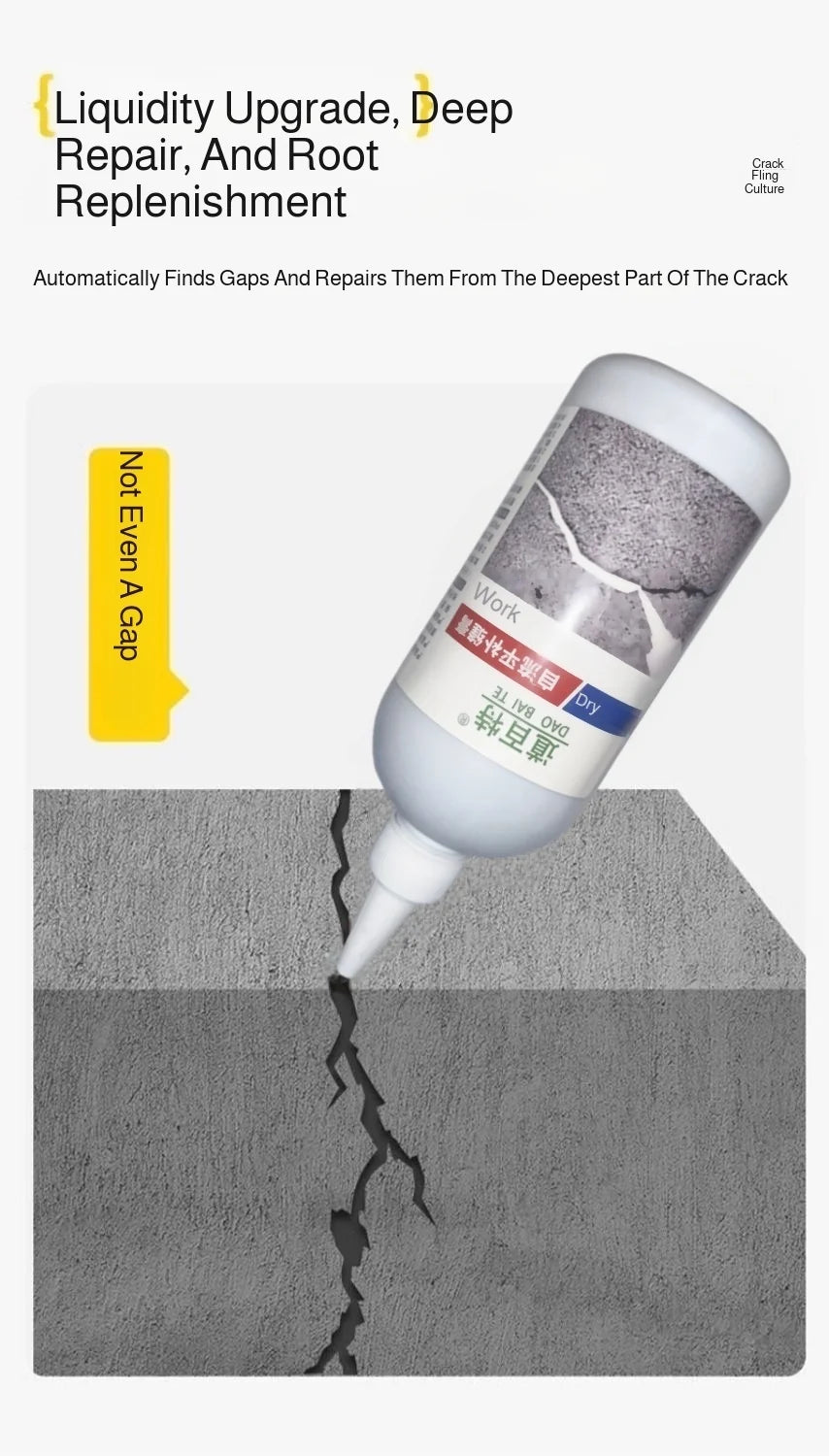 Waterproof Adhesive Leak Repair Concrete Crack Filler - Quick Setting High Strength Sealant for Roof Wall Floor Pool Leakage Fix