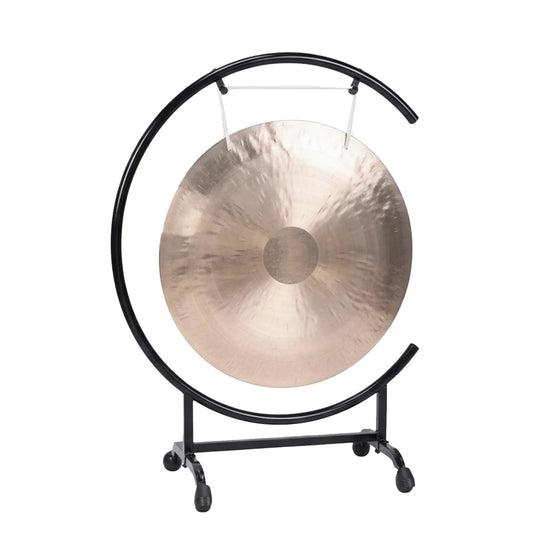 18 Inch Chinese Percussion Instrument Brass Gong with C Stand & Mallet Feng Shui Brass Gong for Home Decor Housewarming Gift