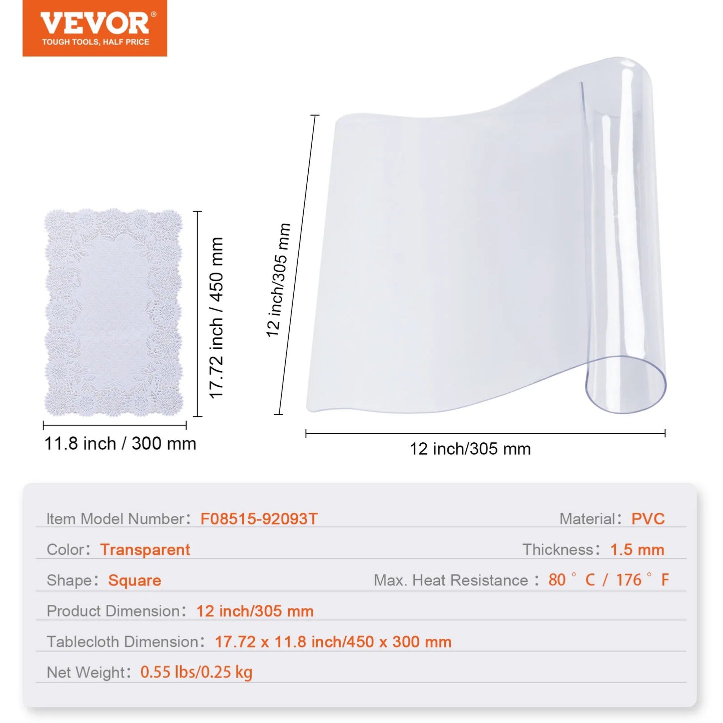 Clear Waterproof Pvc Tablecloth Protective Dining Cover