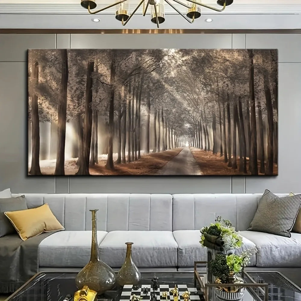 Mountain night canvas painting, natural scenery, 1.5 inch thick solid wood pine frame