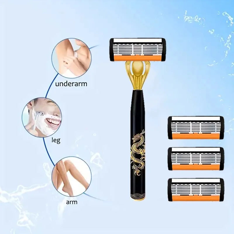 Men's safety razor, anti-slip handle, sharp and smooth blades, a must-have for safe and painless shaving for men