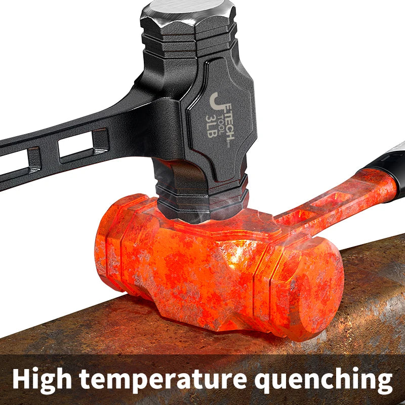 High Carbon Steel Octagonal Hammer Construction Site Professional Bush Hammer Anti-slip Handle Industrial Grade Hand Tools
