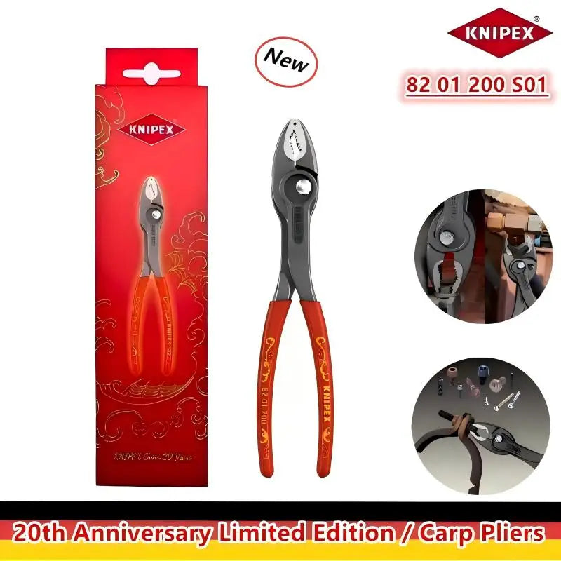 New KNIPEX 20th Anniversary Limited Edition TwinGrip Carp Pliers Adjustable Multi-Purpose Fish Pliers 82 01 200 S01