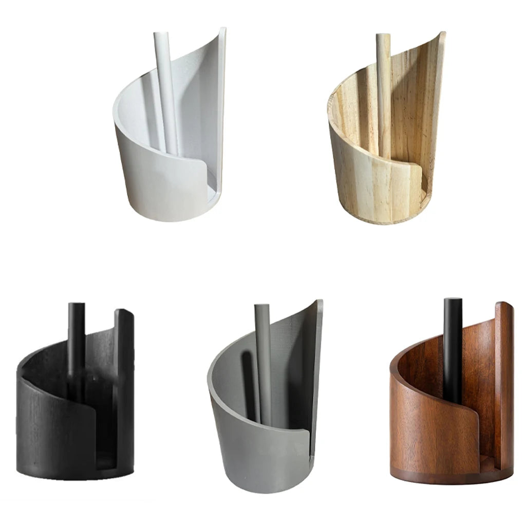 Spiral Wave Wooden Paper Towel Holder Modern Kitchen Countertop Organizer for Bathroom and Kitchen Tissue Dispenser Stand