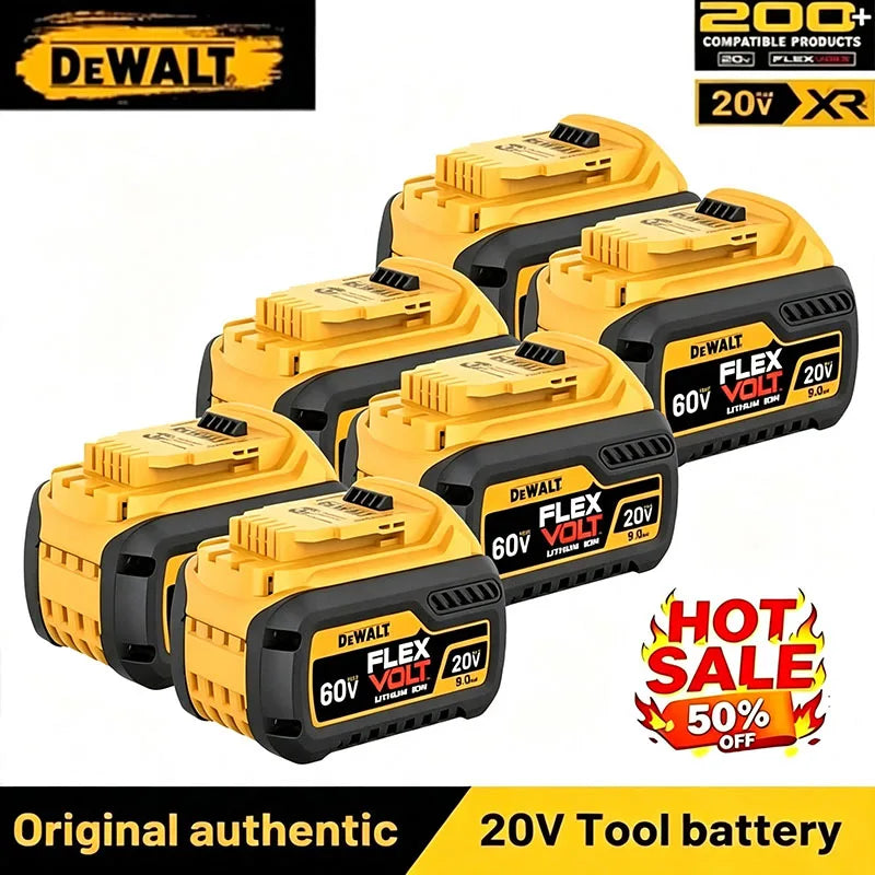 DeWALT 100% Original Battery 20V/60V 9000mAh MAX FlexVolt for DCB200 DCB205 DCB206 DCB209 DCB182 Power Tool Battery Air Transpor