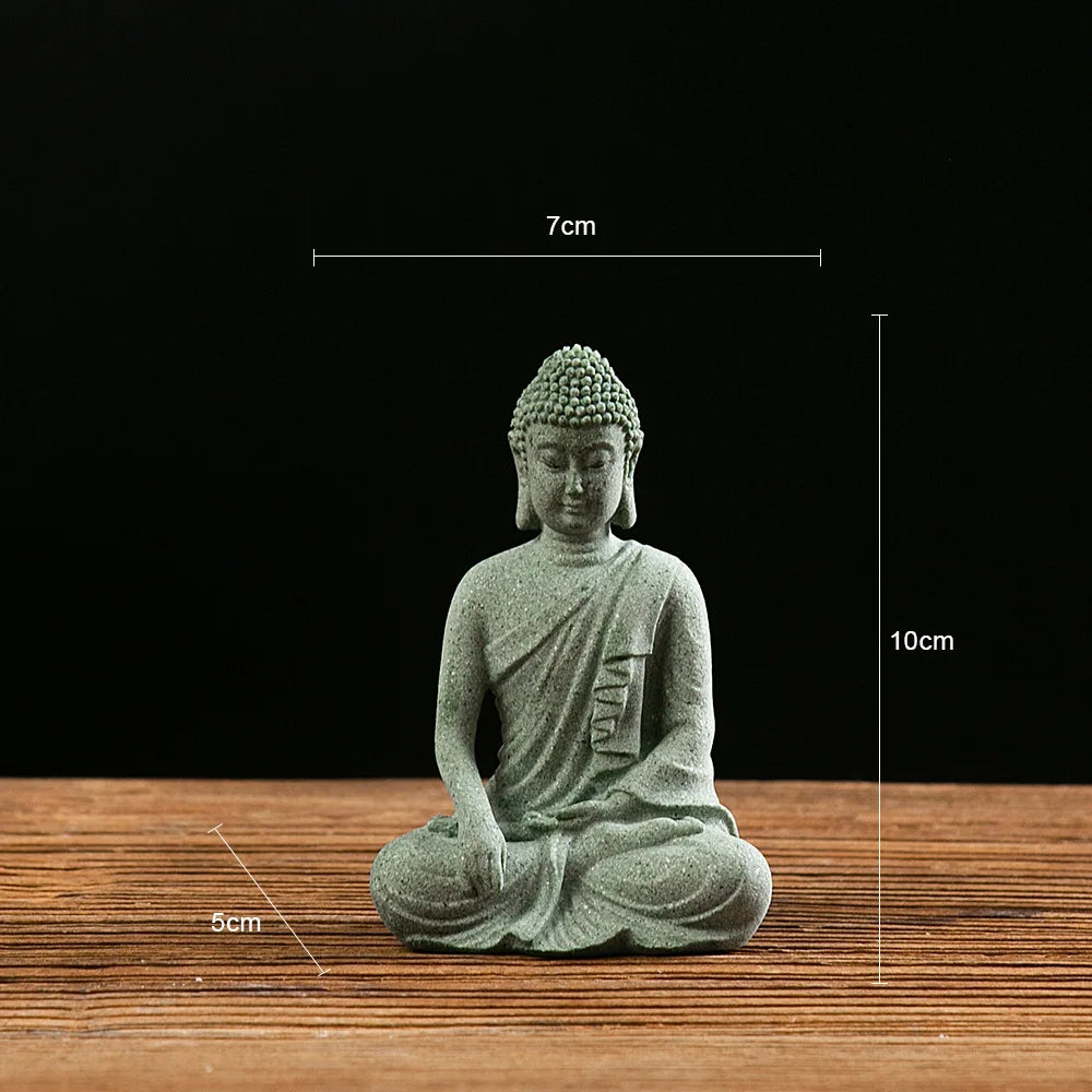 Buddha Statue Fish Tank Decoration Mini Buddhism Figurine Desk Topper Tablescape Decor Home Zen Statue Living Room Decoration